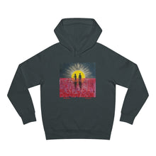 Load image into Gallery viewer, Hoodie 80/20 cotton/polyester anti-pill fleece, has a kangaroo pocket, sleeve cuff ribbing & is preshrunk by Kerry Sandhu Art