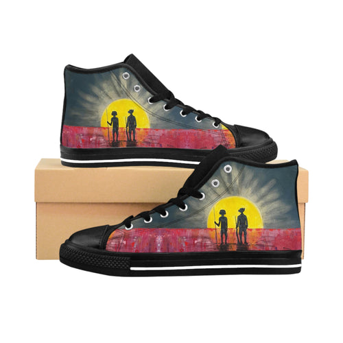 Stand out in a crowd with these comfortable high-top canvas sneakers with a high quality print by Kerry Sandhu Art
