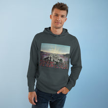 Load image into Gallery viewer, Hoodie 80/20 cotton/polyester anti-pill fleece, has a kangaroo pocket, sleeve cuff ribbing & is preshrunk by Kerry Sandhu Art