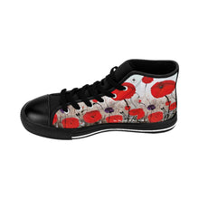 Load image into Gallery viewer, Stand out in a crowd with these comfortable high-top canvas sneakers with a high quality print by Kerry Sandhu Art