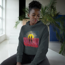 Load image into Gallery viewer, Hoodie 80/20 cotton/polyester anti-pill fleece, has a kangaroo pocket, sleeve cuff ribbing & is preshrunk by Kerry Sandhu Art