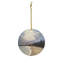 Load image into Gallery viewer, Original artwork front, description on back. Thick high-quality porcelain. 7cm diameter. Comes w/ ribbon by Kerry Sandhu Art