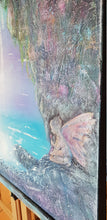 Load image into Gallery viewer, A whimsical view of a fairy playground inside a waterfall by Kerry Sandhu Art