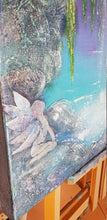 Load image into Gallery viewer, A whimsical view of a fairy playground inside a waterfall by Kerry Sandhu Art