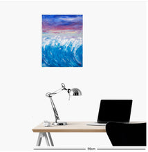 Load image into Gallery viewer, Impressionistic original painting of waves and a sunset by Kerry Sandhu Art