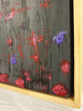 Load image into Gallery viewer, Original painting of a soldier, horse, camel, donkey, dog, birds walking through a field of poppies by Kerry Sandhu Art