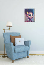 Load image into Gallery viewer, Original portrait painting of an African American woman in bold colours by Kerry Sandhu Art