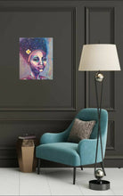Load image into Gallery viewer, Original portrait painting of an African American woman in bold colours by Kerry Sandhu Art