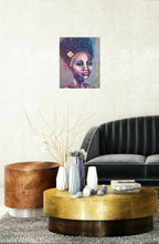 Load image into Gallery viewer, Original portrait painting of an African American woman in bold colours by Kerry Sandhu Art