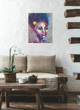 Load image into Gallery viewer, Original portrait painting of an African American woman in bold colours by Kerry Sandhu Art