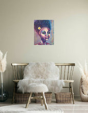Load image into Gallery viewer, Original portrait painting of an African American woman in bold colours by Kerry Sandhu Art