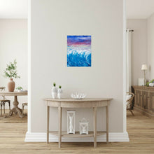Load image into Gallery viewer, Impressionistic original painting of waves and a sunset by Kerry Sandhu Art