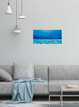 Load image into Gallery viewer, Original painting of sunrays filtering through the blue water and reflecting on the ocean floor by Kerry Sandhu Art