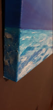 Load image into Gallery viewer, Original painting of sunrays filtering through the blue water and reflecting on the ocean floor by Kerry Sandhu Art