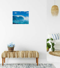 Load image into Gallery viewer, Original painting of a crashing wave over a reef by Kerry Sandhu Art