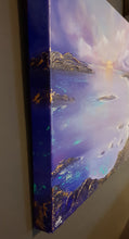 Load image into Gallery viewer, Original painting of a purple sunset over the ocean by Kerry Sandhu Art