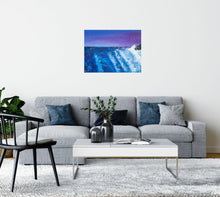 Load image into Gallery viewer, Original painting of crashing waves at sunset by Kerry Sandhu Art