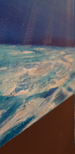 Load image into Gallery viewer, Original painting of sunrays filtering through the blue water and reflecting on the ocean floor by Kerry Sandhu Art