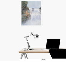 Load image into Gallery viewer, Original painting of a mystical waterfall with a hidden realm by Kerry Sandhu Art