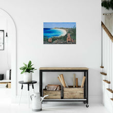 Load image into Gallery viewer, Original painting Quokkas overlooking Pinky's Beach & Bathurst Lighthouse, Rottnest Island, Western Australia by Kerry Sandhu Art