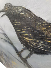 Load image into Gallery viewer, Original painting of a murder of crows flying and perched