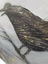 Load image into Gallery viewer, Original painting of a murder of crows flying and perched