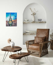 Load image into Gallery viewer, Original impressionistic painting of the Eiffel Tower and it's reflection in water by Kerry Sandhu Art
