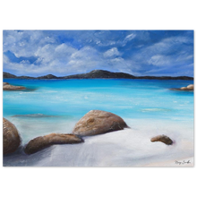 Load image into Gallery viewer, Painting of a tranquil ocean/ beach scene in Denmark, South West Western Australia aluminium print available in various sizes