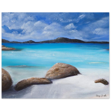 Load image into Gallery viewer, Painting of a tranquil ocean/ beach scene in Denmark, South West Western Australia aluminium print available in various sizes
