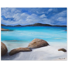 Load image into Gallery viewer, Painting of a tranquil ocean/ beach scene in Denmark, South West Western Australia aluminium print available in various sizes