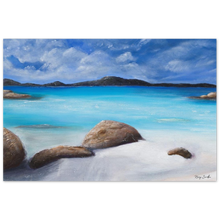 Load image into Gallery viewer, Painting of a tranquil ocean/ beach scene in Denmark, South West Western Australia aluminium print available in various sizes