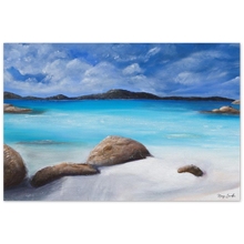 Load image into Gallery viewer, Painting of a tranquil ocean/ beach scene in Denmark, South West Western Australia aluminium print available in various sizes