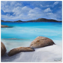 Load image into Gallery viewer, Painting of a tranquil ocean/ beach scene in Denmark, South West Western Australia aluminium print available in various sizes