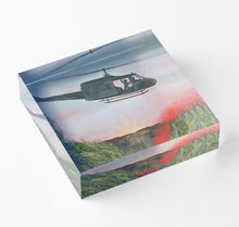 Load image into Gallery viewer, Vibrant back mounted photographic prints, 2.5cm thick solid free-standing acrylic block. Original artwork by Kerry Sandhu Art