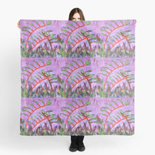Load image into Gallery viewer, Original painting of kangaroo paw plants on a large square 140 x 140cm scarf / wrap / shawl