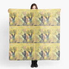 Load image into Gallery viewer, Original painting of grass trees on a large square 140 x 140cm scarf / wrap / shawl
