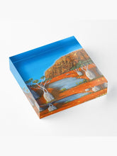 Load image into Gallery viewer, Vibrant back mounted photographic prints, 2.5cm thick solid free-standing acrylic block. Original artwork by Kerry Sandhu Art