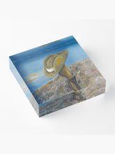 Load image into Gallery viewer, Vibrant back mounted photographic prints, 2.5cm thick solid free-standing acrylic block. Original artwork by Kerry Sandhu Art