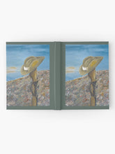 Load image into Gallery viewer, Original painting of a Digger&#39;s slouch hat resting on a gun with an ANZAC inspired Crest on a hardback journal
