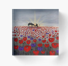 Load image into Gallery viewer, Vibrant back mounted photographic prints, 2.5cm thick solid free-standing acrylic block. Original artwork by Kerry Sandhu Art