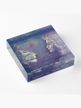 Load image into Gallery viewer, Vibrant back mounted photographic prints, 2.5cm thick solid free-standing acrylic block. Original artwork by Kerry Sandhu Art