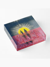 Load image into Gallery viewer, Vibrant back mounted photographic prints, 2.5cm thick solid free-standing acrylic block. Original artwork by Kerry Sandhu Art