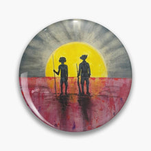Load image into Gallery viewer, Collectible pins designed from original paintings inspired by the ANZAC Legacy. 7 designs available by Kerry Sandhu Art
