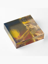 Load image into Gallery viewer, Vibrant back mounted photographic prints, 2.5cm thick solid free-standing acrylic block. Original artwork by Kerry Sandhu Art