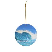 Load image into Gallery viewer, Original artwork front, description on back. Thick high-quality porcelain. 7cm diameter. Comes w/ ribbon by Kerry Sandhu Art
