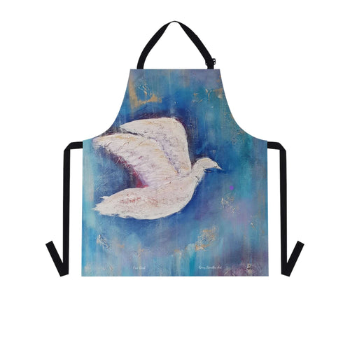 Apron - lightweight, silky finish 100% polyester, two front pockets. Many original artwork designs by Kerry Sandhu Art