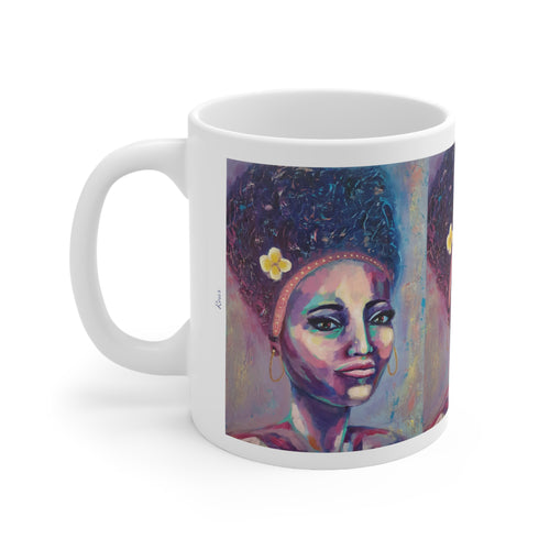 11oz BPA, lead-free, microwave/dishwasher safe, white ceramic, vivid colours. Many original artworks by Kerry Sandhu Art