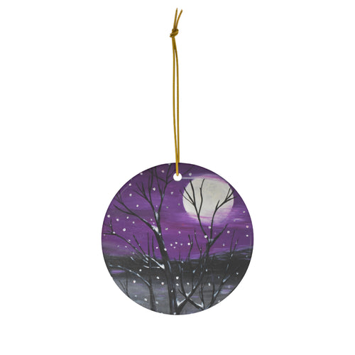 Original artwork front, description on back. Thick high-quality porcelain. 7cm diameter. Comes w/ ribbon by Kerry Sandhu Art
