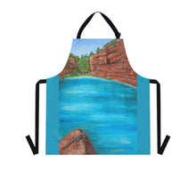 Load image into Gallery viewer, Apron - lightweight, silky finish 100% polyester, two front pockets. Many original artwork designs by Kerry Sandhu Art
