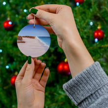Load image into Gallery viewer, Original artwork front, description on back. Thick high-quality porcelain. 7cm diameter. Comes w/ ribbon by Kerry Sandhu Art
